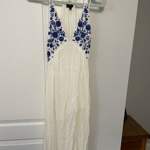 Long white linen dress